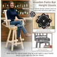 thumbnail image 5 of EPICOZY 3-Piece Outdoor Bar Set, Solid Log Wood Swivel Adirondack Chairs Set of 2 with Bar Height Table, 500 LBS Heavy Duty Rustic Patio Bistro Set for Porch, Deck, Pub, Cabin, Natural, 5 of 7
