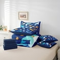 thumbnail image 4 of Erosebridal Whale Jellyfish Bedding Sets Twin Size,Marine Animal Comforter Sets with Sheets,Uderwater World Decor,Reversible,Breathable,7pcs, 4 of 6