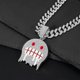 thumbnail image 4 of Smiley Pendant Miami Cuban Link Chain for Men, Gold/Silver Plated Diamond Necklace, Iced Out Hip Hop Jewelry Gift, 4 of 4