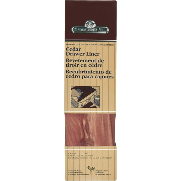 Giles & Kendall Cedar Drawer Liner Sheets - Cedar Wood Scent - Red, Solid Print