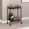 thumbnail image 2 of Henn&Hart 23" Black Grain Metal Bar Cart, 2 of 9