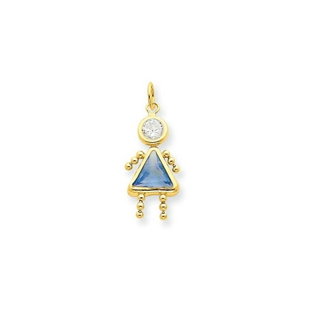 14k Gold March Girl Gemstone Charm