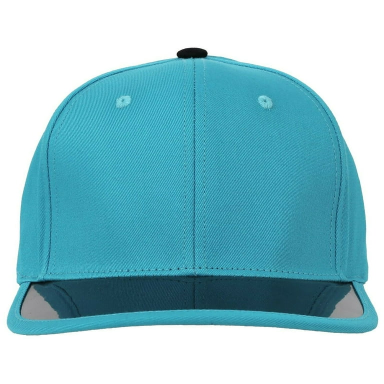 Snapback (7fc034_Turquoise/Black) Basic Brim Blank UV Classic Plain Baseball Cap Solid Color Protect
