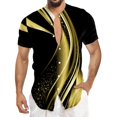 thumbnail image 1 of Men'S Casual Short Sleeved Shirt, Men'S Standing Collar Fashionable Button Up ShirtL, 1 of 4
