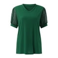 thumbnail image 4 of Womens Tops Short Sleeve Summer Tops For Women Casual Solid Color V Neck Chiffon Womens T Shirts, 4 of 6