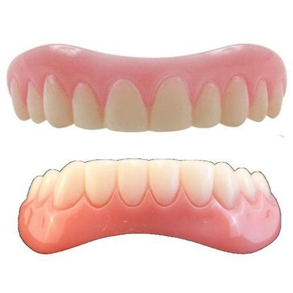 Instant Smile Veneer Set with Small Top Set of Teeth and Bottom Set of White Teeth with 4 Extra Pkg Thermal Bead