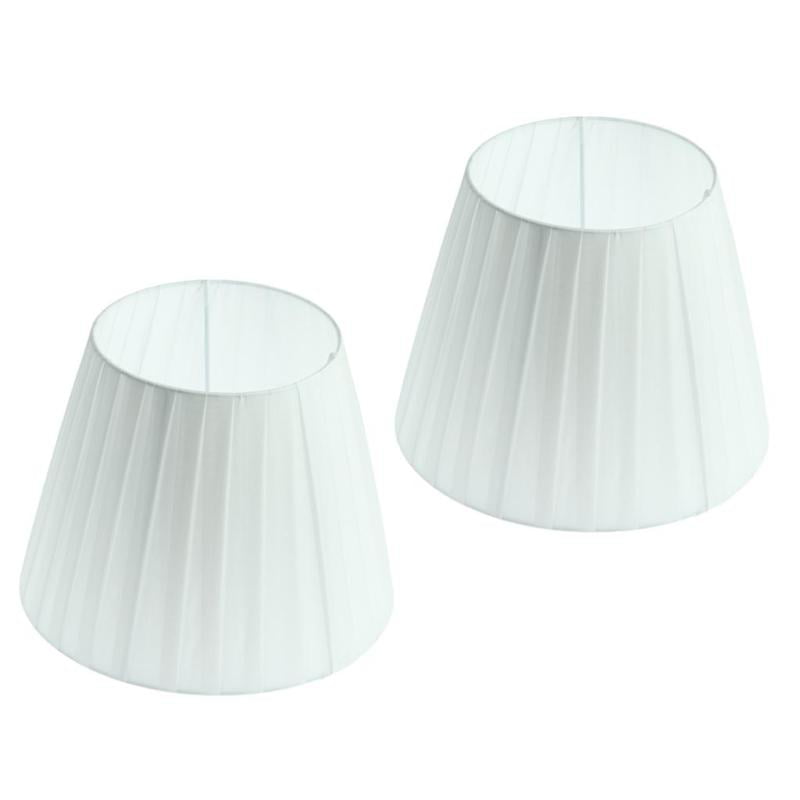 3 Pcs All White Pleated Bedside Lamp Shades Set for E27 Bulb Home Decor 