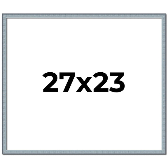 27x23 Frame Blue Scuffed Farm Board Solid Wood Picture Frame Width 0.75 Inches | Interior Depth 0.5