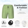 thumbnail image 4 of Kdxio Green Gingham Print Men'S Swim Trunks With Compression Liner 7 Inch Inseam Quick Dry Swim Shorts, 4 of 7