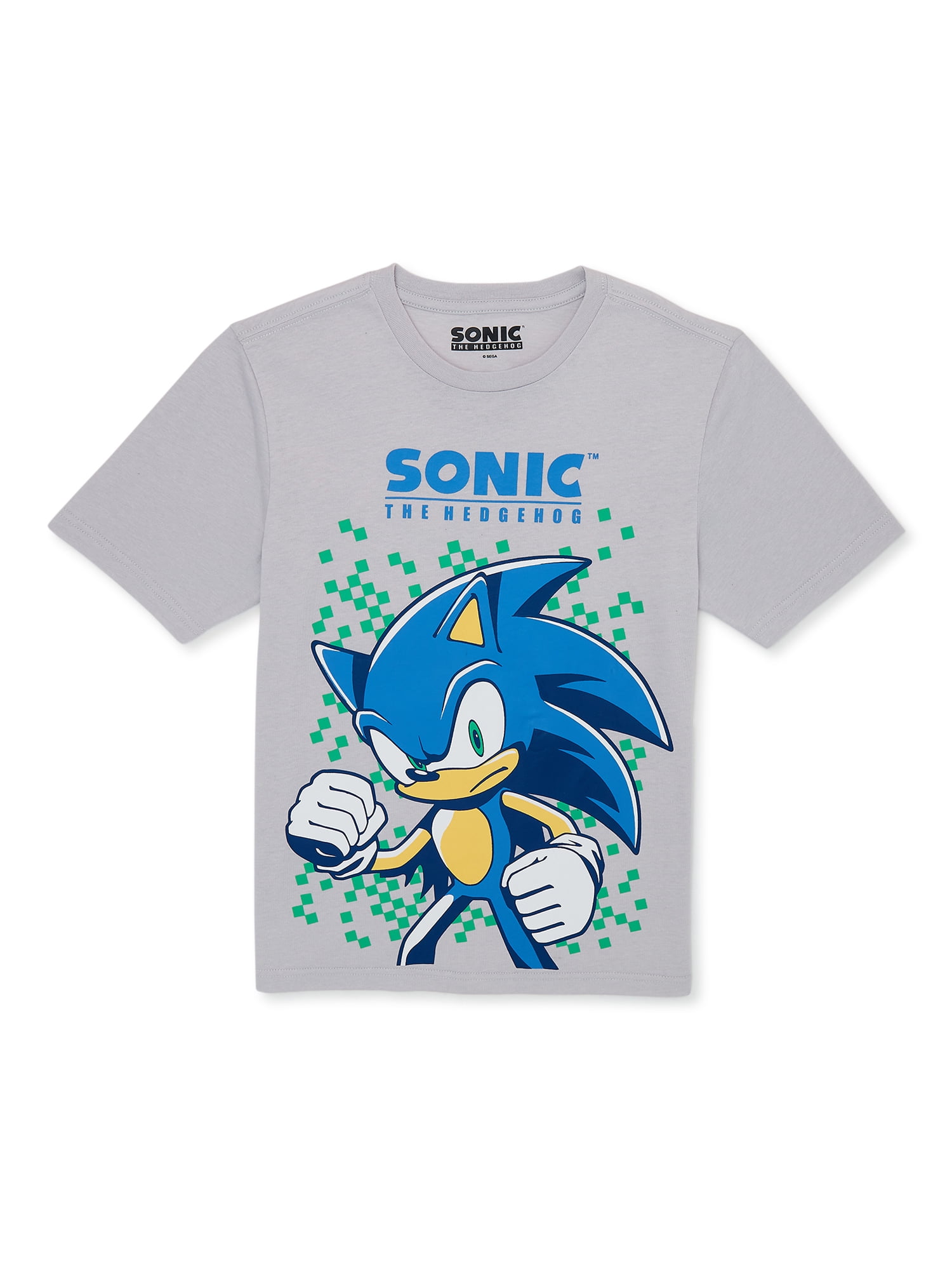 SEGA Boys Sonic the Hedgehog, Crew Neck, Short Sleeve, Graphic T-shirt, Sizes 4-18 & Husky