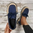 thumbnail image 5 of Blue Female Casual Loafers With Lace-Up Closure Round Toe Flat Thick Sole Chunky Heel Ideal For Everyday Wear, 5 of 9