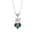 thumbnail image 2 of Delight Jewelry Silvertone Large 2-D Claddagh on Green Heart Silver tone Bow Heart Necklace, 2 of 4