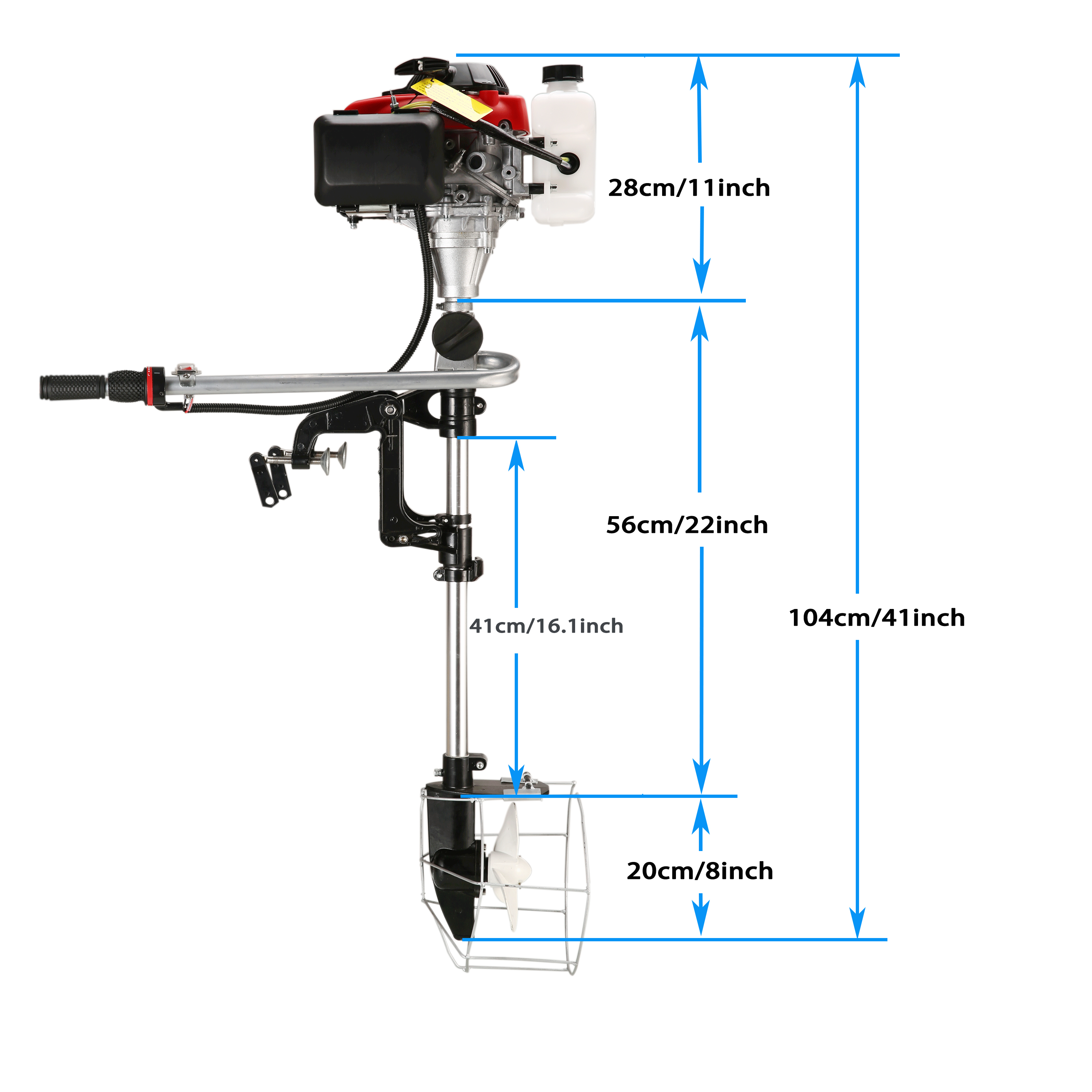 4 Stroke Outboard Motor 4 hp Outboard Boat Motors 60cc for Inflatable, Kayak, Dinghy, Canoe Small Boat, With Shade and Manual Reverse