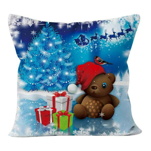 Langgg Christmas Cartoon Pillow Cover Decorative Digital Printing Pillow Cover Case Cushion Case Shell