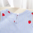 thumbnail image 5 of Faraee Toddler Girl Clothes Baby Strawberry Print 2 Piece Stripe Summer Outfits Ruffle Hem Vest Shirt Tank Tops Shorts Set (18-24M,Blue), 5 of 7