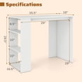 thumbnail image 3 of Costway 35.5" Compact PC Laptop Desk Modern Style Office Study Desk with Side Storage Shelf White, 3 of 10