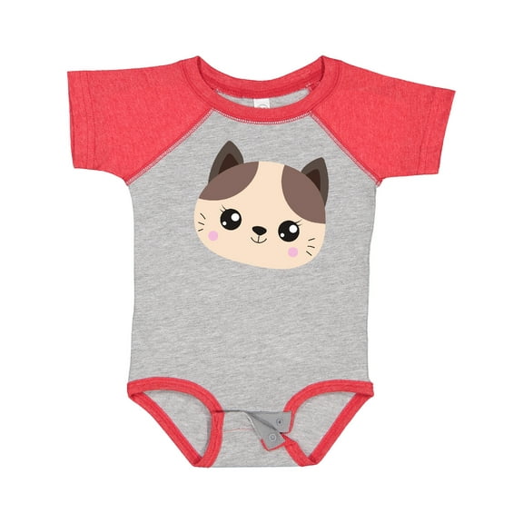 Inktastic Cute Cat, Little Cat, Cat Head, Brown Cat Boys or Girls Baby Bodysuit