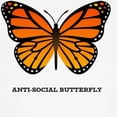 thumbnail image 3 of CafePress - Antisocial Butterfly Baseball Jersey - Cotton Baseball Jersey, 3/4 Raglan Sleeve Shirt, 3 of 4
