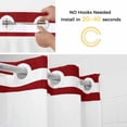 thumbnail image 5 of Anchor Red No Hook Shower Curtain Waterproof, Bathroom Curtains with Snap in Liners and See Through Top Window, Modern Navy Blue White Striped Nautical Hotel Style Bathtub Curtains Shower 72"Wx96"L, 5 of 8