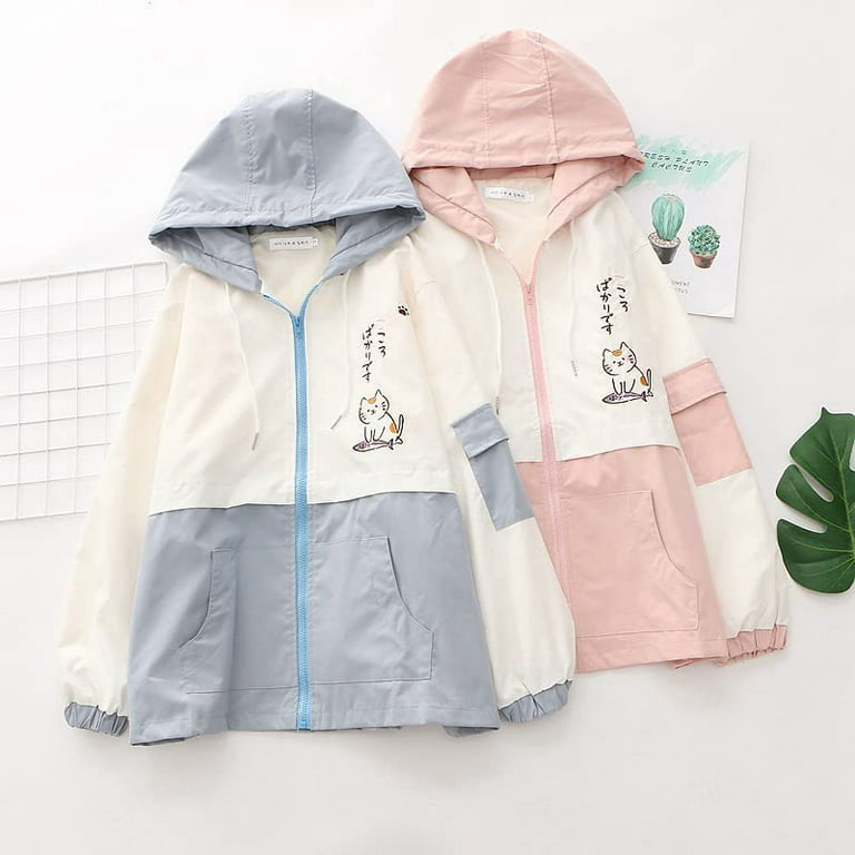 CoCopeaunt Women Full Over Face Hoodie, Japanese Cute Shark