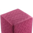 thumbnail image 5 of Posh Living Micah Modern Quilted Velvet Upholstered Cube Ottoman in Fuchsia, 5 of 6