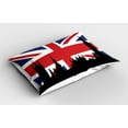 thumbnail image 2 of Ambesonne Union Jack Pillow Sham 2 Pack, Historic Urban UK, 26"x20", Royal Blue Black Red, 2 of 3