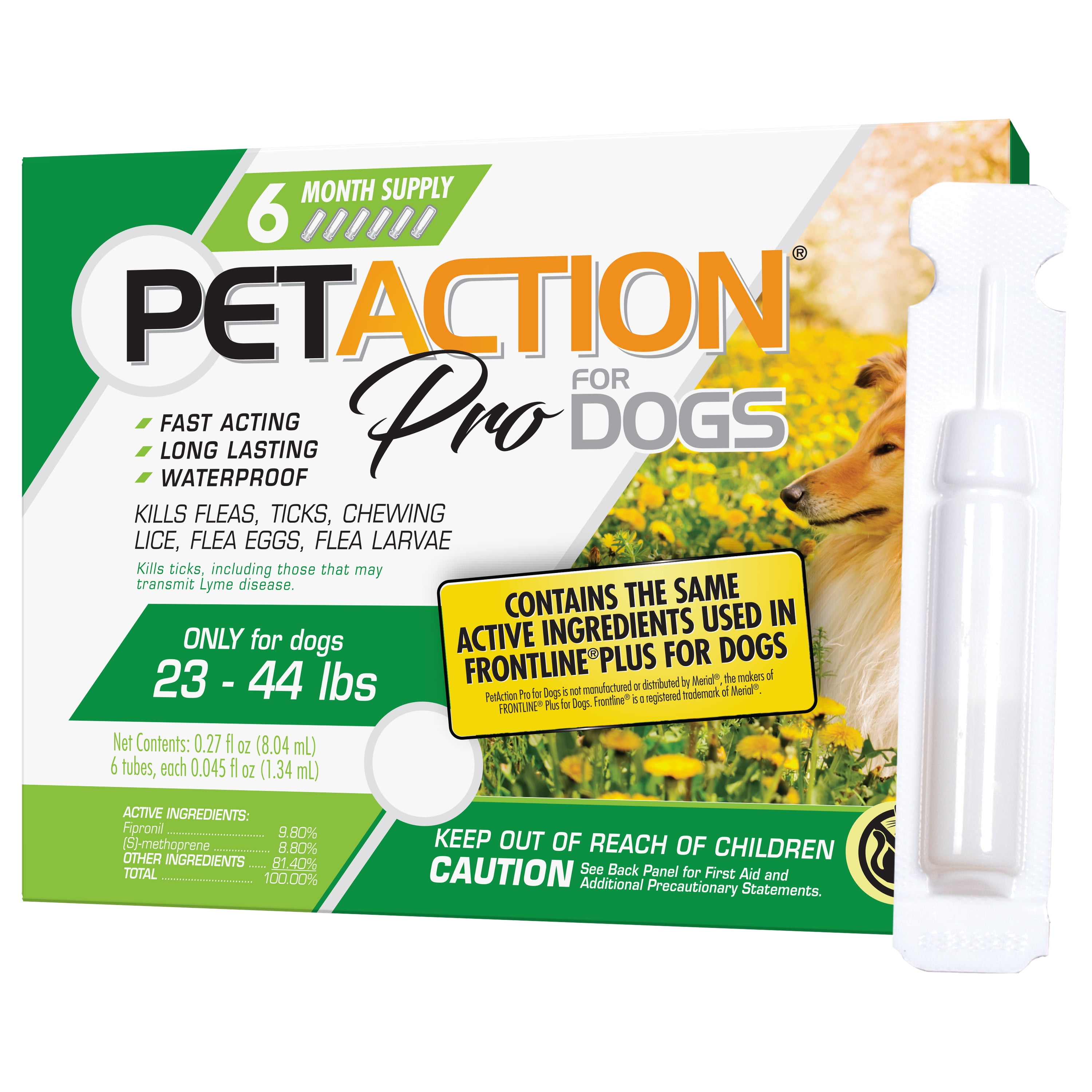 PETACTION PRO Flea Tick Topical Treatment for Dogs 23 44 lbs 3 Count Walmart