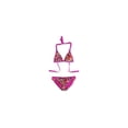 thumbnail image 1 of Becca Womens Printed Reversible 2 Piece Bikini, Purple, Medium, 1 of 2