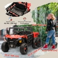thumbnail image 3 of Qaba Camion pour Enfants 24 V 4RM à 6 Roues, 2 Places et Benne Basculante, Rouge, 3 of 10