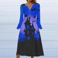 thumbnail image 2 of Long Sleeve Dress,Long Dress for Women Summer,Womens Fashion Printed Casual Long Sleeve V-Neck Dress,3/4 Sleeve Dress for Women,Dress for Women Casual Summer, 2 of 5