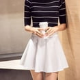 thumbnail image 6 of Women's Black and White Basic Multifunctional Elastic Horn Casual Mini Skating Skirt Lining Pleated Skirt, 6 of 6