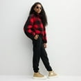 thumbnail image 4 of Girls 7-16 Limited Too Plaid Sherpa Quarter Zip Color: Red Plaid Size: SMALL, 4 of 4