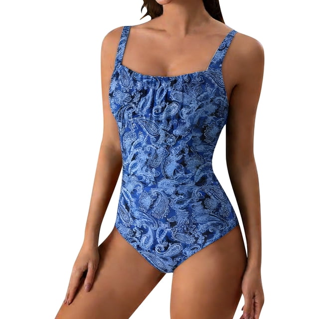 PMVFHDE Pièce Maillot de Bain pour Femmes Maillot Confortable Bleu,P