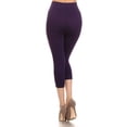thumbnail image 4 of COUVER Women Seamless Stretch Capri Leggings, Purple, One Size, 4 of 7