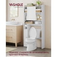 thumbnail image 3 of VASAGLE Estante para Inodoro Corredera 25 x 83 x 170 cm, Blanco Nube MBTS018W01, 3 of 7