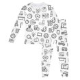 thumbnail image 1 of XDZJLR Ensembles pour Filles Enfants Col Rond Manches Longues Haut Pantalon Pyjamas Bricolage Peint à la Main Ensemble Tenue d'Intérieur Manteau Stylé 4-5 Ans, 1 of 6