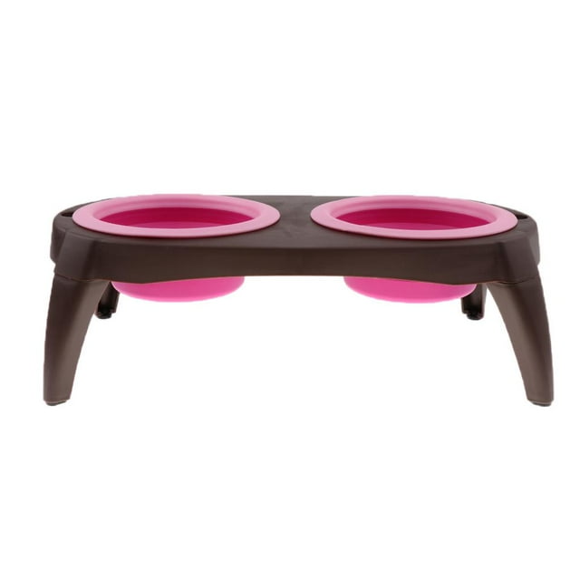 Comedero plegable perfecl de Silicona Desmontable para Mascotas rosa