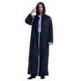 thumbnail image 3 of Men's Casual Hooded Long Sleeved Robe With Embroidered Medium Satin, 3 of 8
