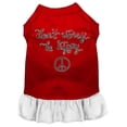 thumbnail image 1 of Be Hippy Screen Print Dog Dress Red With White Lg (14), 1 of 2