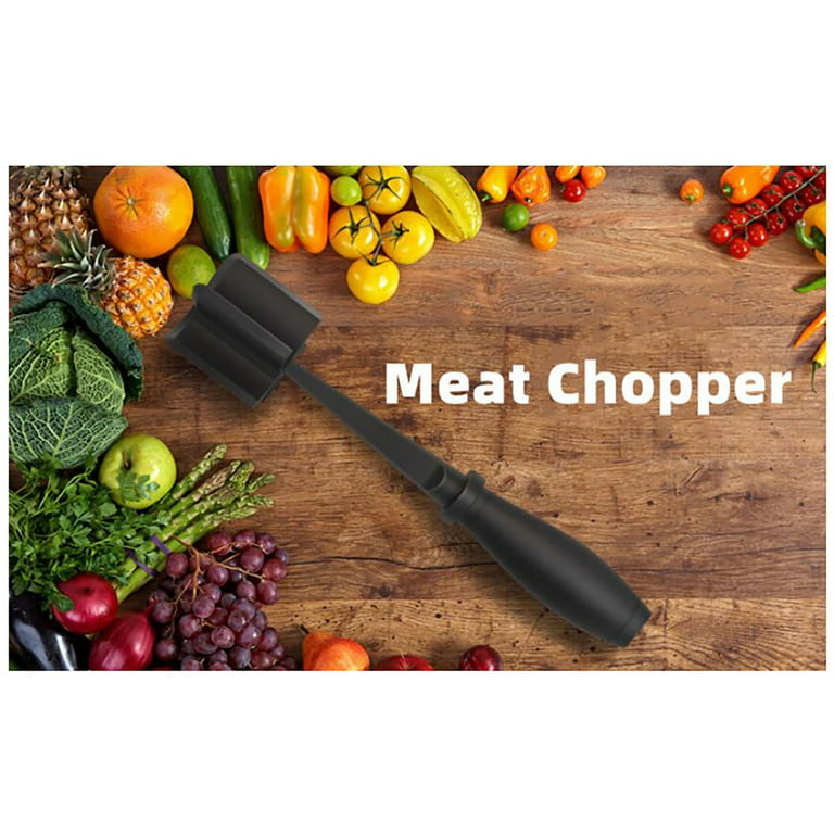 Zulay Kitchen Meat Chopper for Ground Beef and Ground Beef Smasher Durable  Plastic Masher Black 