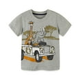thumbnail image 1 of Gibobby blusas de vestir Niños formal Camiseta de verano para niños con estampado de animales de dibujos animados, camiseta de manga corta con cuello redondo, informal para sa(Gris, 4-5 Años), 1 of 4