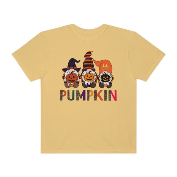 Womens Comfort Colors Halloween Gnome Pumpkin T-shirt