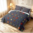 thumbnail image 3 of Erosebridal Cute Beetles Bed Spread Queen,Vintage Nature Wildlife Theme Queen Coverlet Set,Navy Red,3-Piece,1 Quilt and 2 Pillowcases, 3 of 7