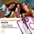 thumbnail image 4 of ELEHOLD Full Body Clear Case for iPhone 16 Plus, Shockproof Durable Case with Built-in Screen Protector & Magnetic Invisible Stand,Rose, 4 of 6