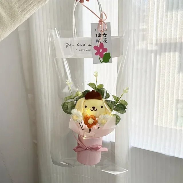 Ramo de peluche Sanrio Hello Kitty Kuromi Cinnamoroll My Melody muñeco de peluche flor juguete bolsa de regalo regalo de Navidad para el Día de San Valentín