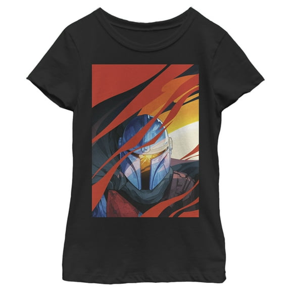 Girl's Star Wars: The Mandalorian Surreal Journey Graphic Tee Black Small