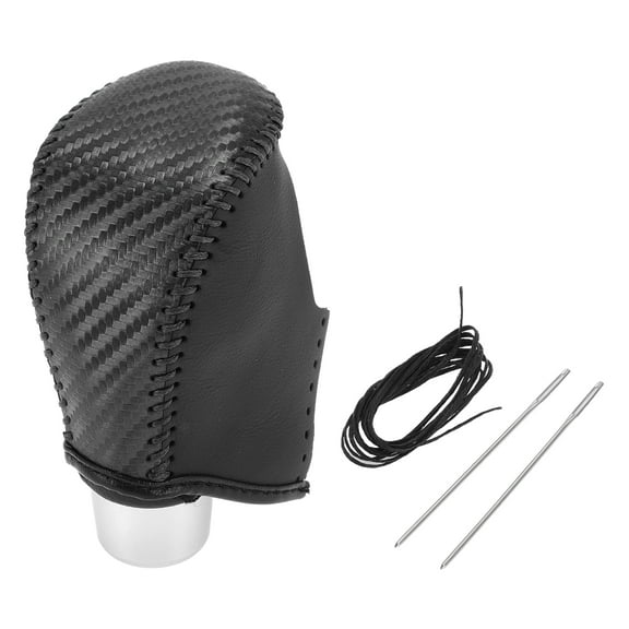 Unique Bargains Gear Shift Knob Cover for Nissan Rogue 2017-2020 Anti-Slip Black Carbon Fiber Black Stick Shifting Handle Protector Faux Leather 1 Pc