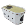 thumbnail image 2 of Casa cueva grande para gatos 2 en 1 de fieltro para escalar, plegable, estable, acogedora y cerrada, con rascador de 52 x 30 x 30 cm para gatos de Beige, 2 of 10