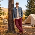 thumbnail image 5 of Nestiefly Cargo Pants for Men Relaxed Fit Baggy Sweatpants Hiking Work Drawstring Elastic Waist Lightweight Pant 2026 Wine L, 5 of 8