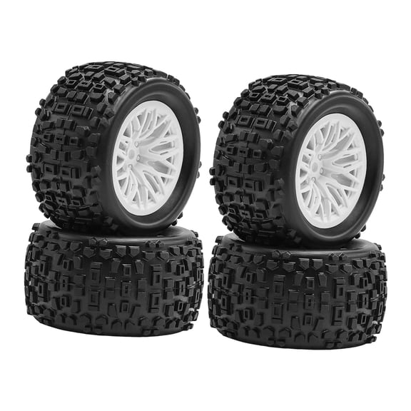 4 Pieces RC Car Tires RC Wheel Rims Crawler Wheels High Toughness Rubber for 1/18 Scale 4WD Monster Trucks